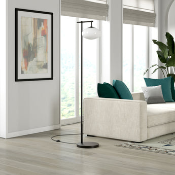 Blume 68" Tall Floor Lamp with Glass Shade