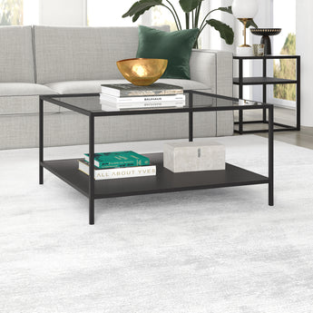 Sivil Square 32'' Wide Coffee Table with Metal Shelf