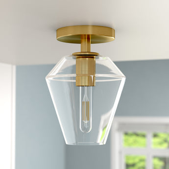 Remy 7" Wide Semi Flush Mount with Glass Shade