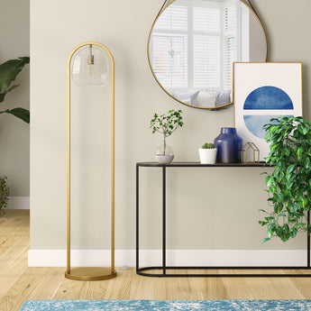 Sydney 64" Floor Lamp with Seeded Glass Shade