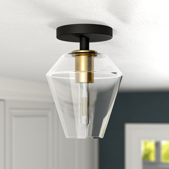Remy 7" Wide Semi Flush Mount with Glass Shade