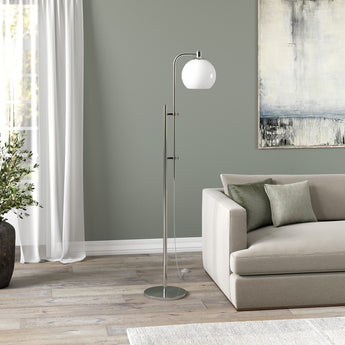Antho Height-Adjustable Floor Lamp with Glass Shade